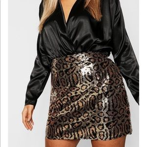 Leopard sequin skirt